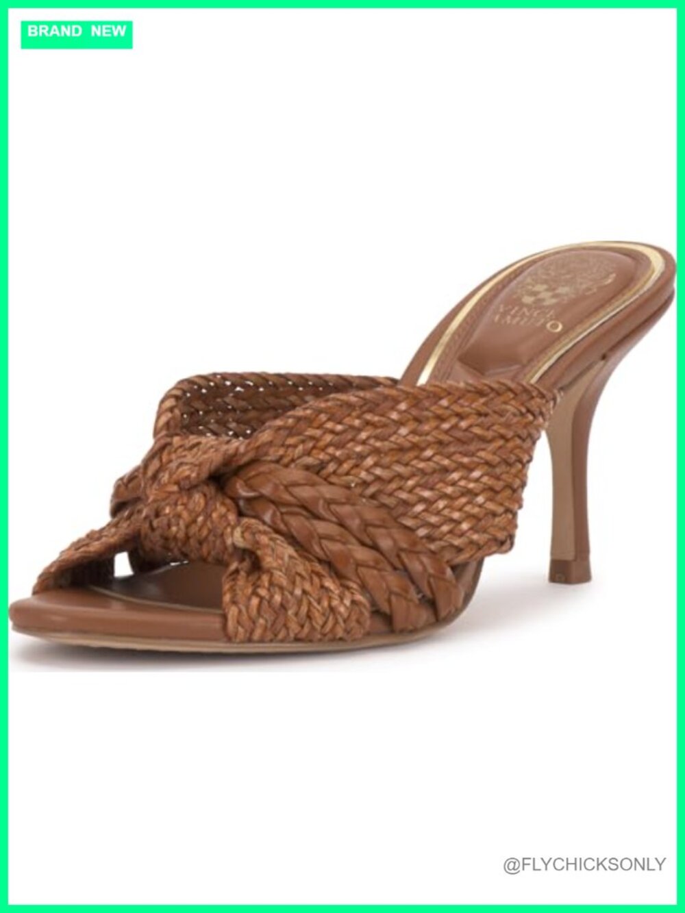 Faux Leather Knotted High Heel Mule Sandals Stiletto Slip On Open Toe